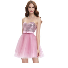 Starzz 2016 New Design Strapless Sequined Tulle Short Cocktail Dress ST000114-1